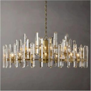 Image 1 of Modern Minimalist Circular Gold Black Crystal Chandelier review