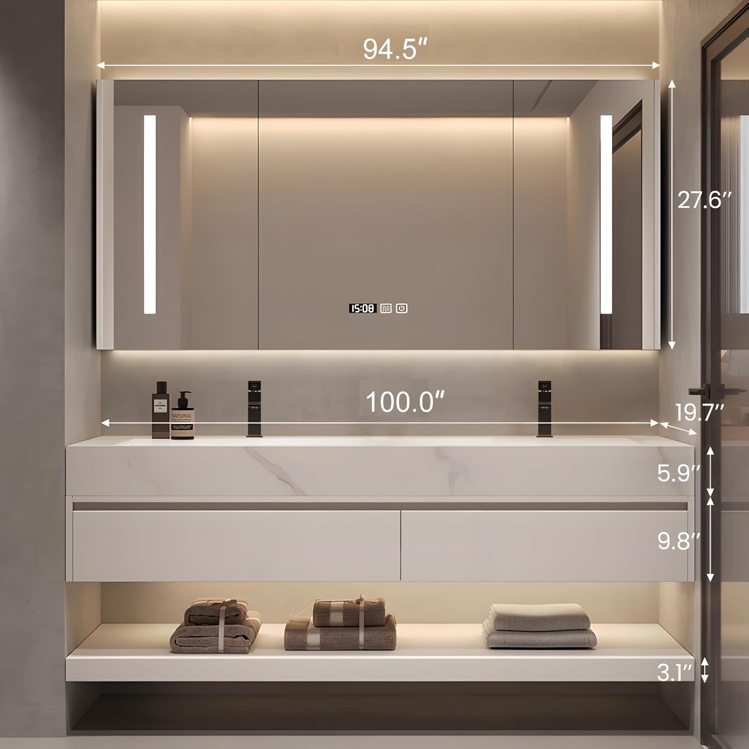 PONLTTEY double sink vanity review hands-on performance testing in progress