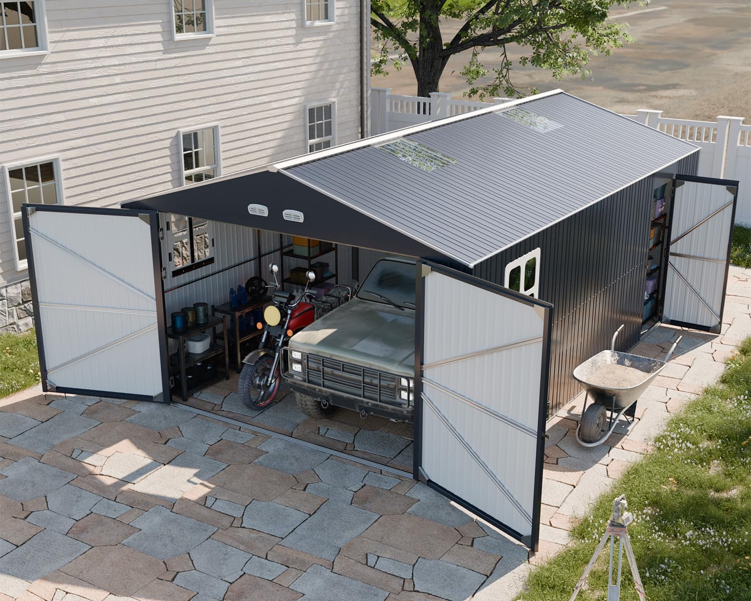 WACASA shed review,WACASA metal garage shed review and rating,is WACASA shed worth buying,WACASA shed review pros cons,WACASA shed review honest opinion,WACASA large shed review verdict unboxing includes steel panels and base kit