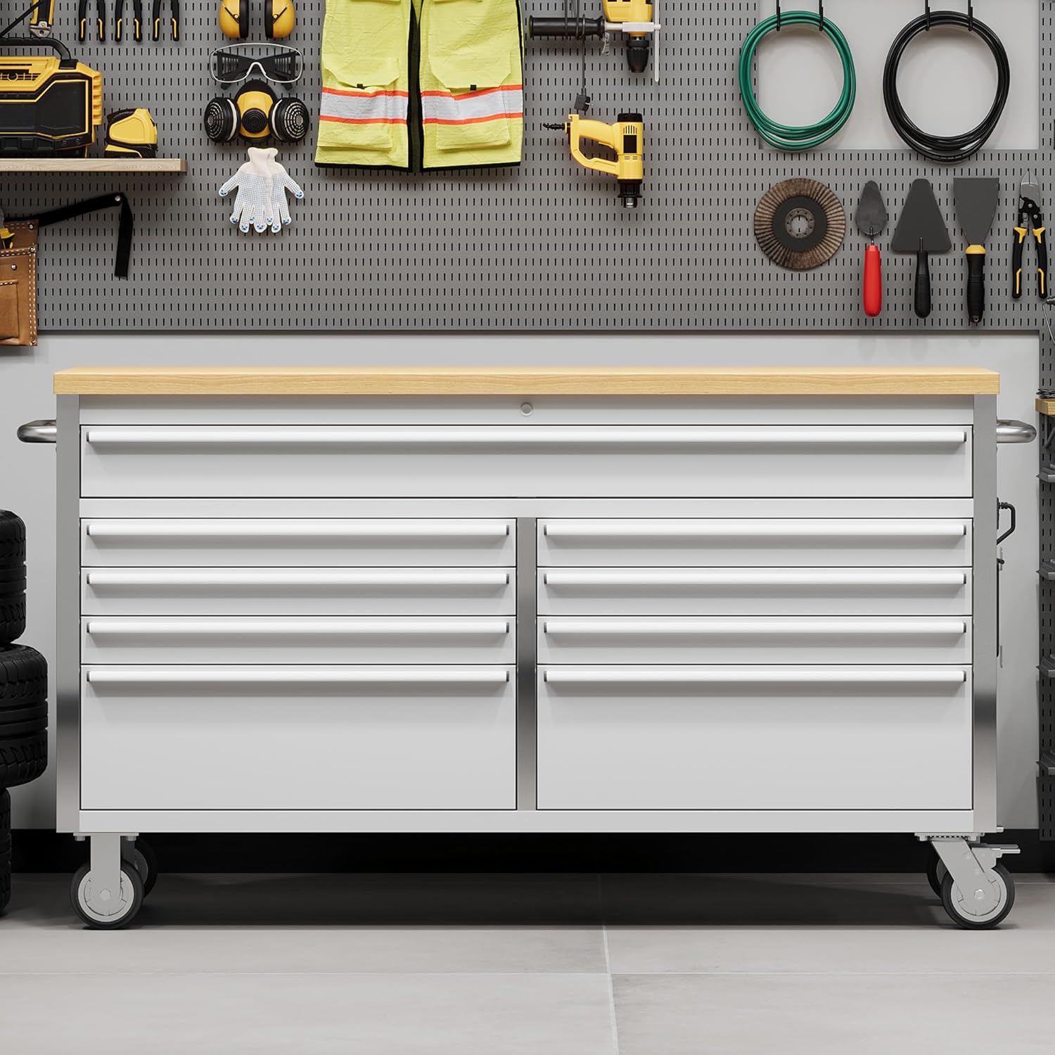 GarveeTech Tool Chest Review: An Expert Verdict Worth Reading 2 GarveeTech 61 inch tool chest review and rating — design and build quality detail showing drawer configuration and locking system
