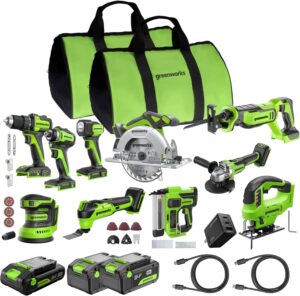 Image 1 of Greenworks 24V brushless 10PC tool combo review