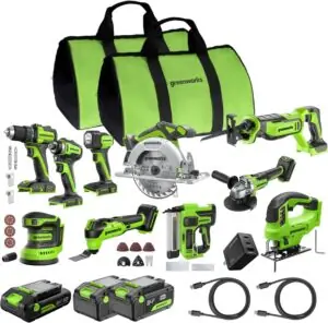 Image 1 of Greenworks 24V brushless 10PC tool combo review