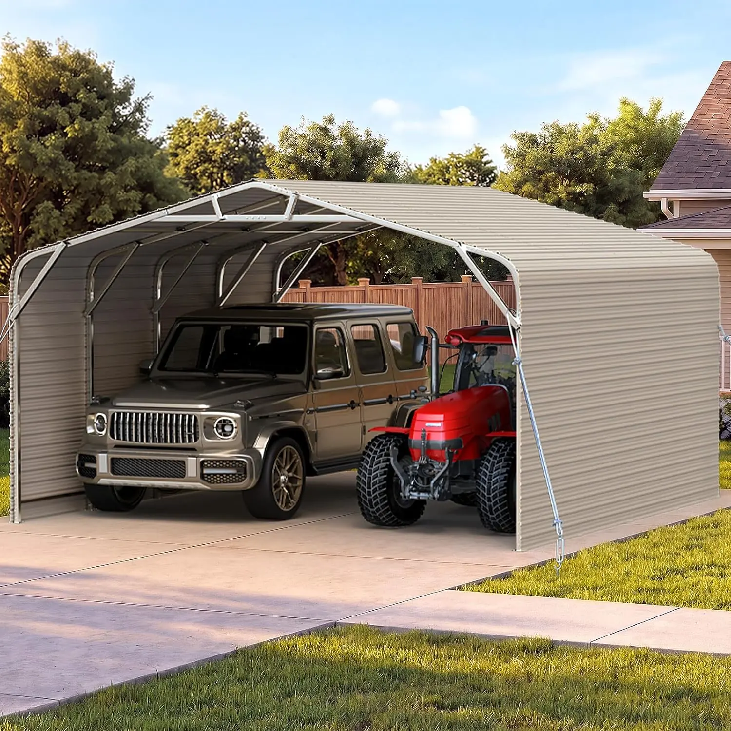 Quictent 20x20 carport review build quality and materials close-up