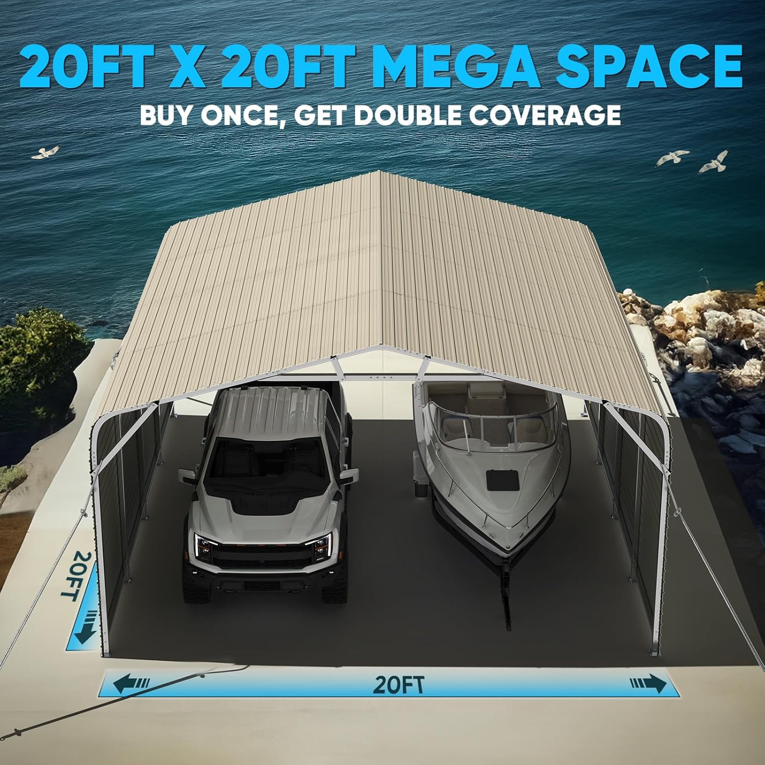Quictent 20x20 Carport Review: Honest Pros & Cons 2 Quictent 20x20 carport review real-world performance test results