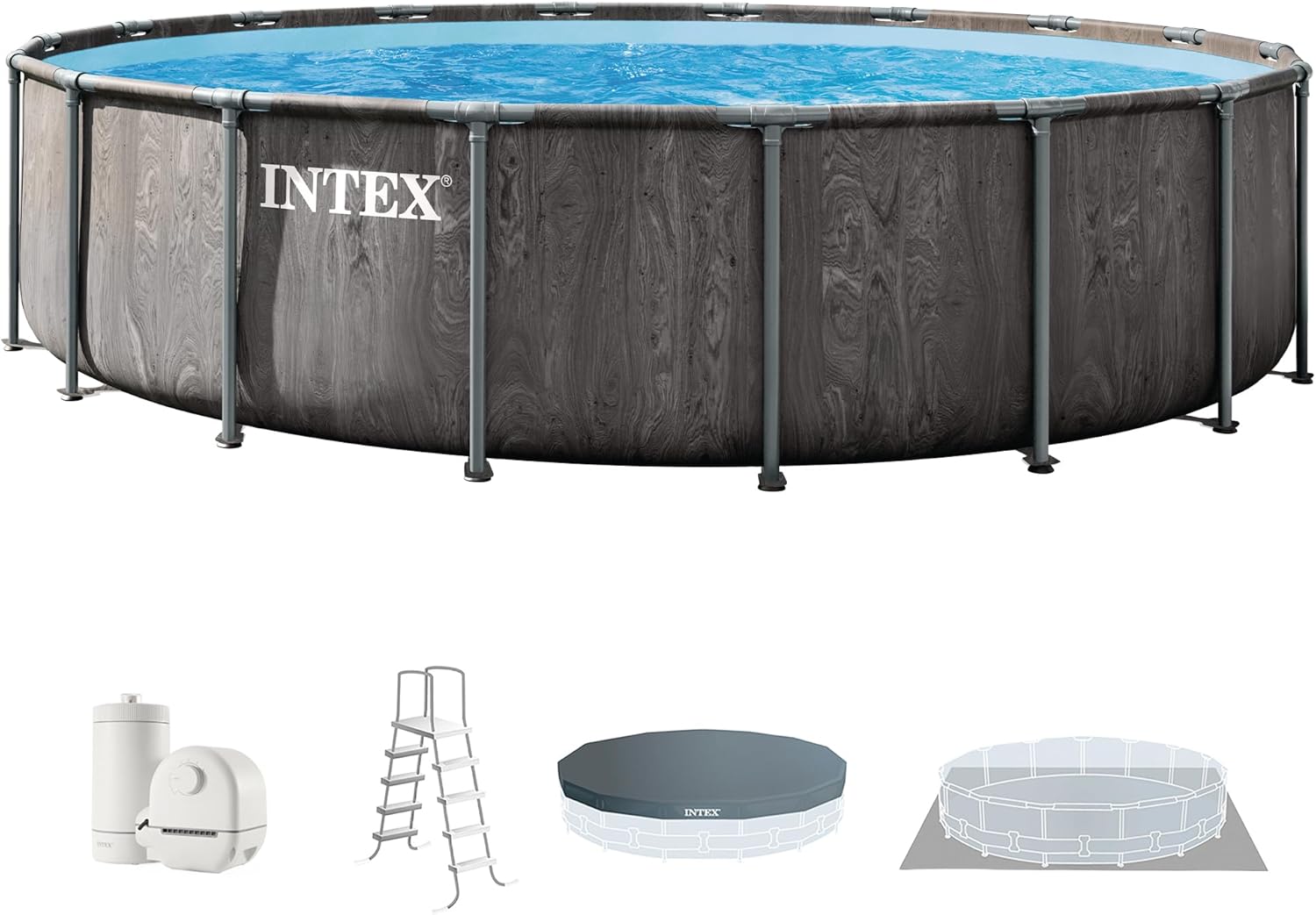 Intex Prism Frame pool review unboxing — package contents and first impressions