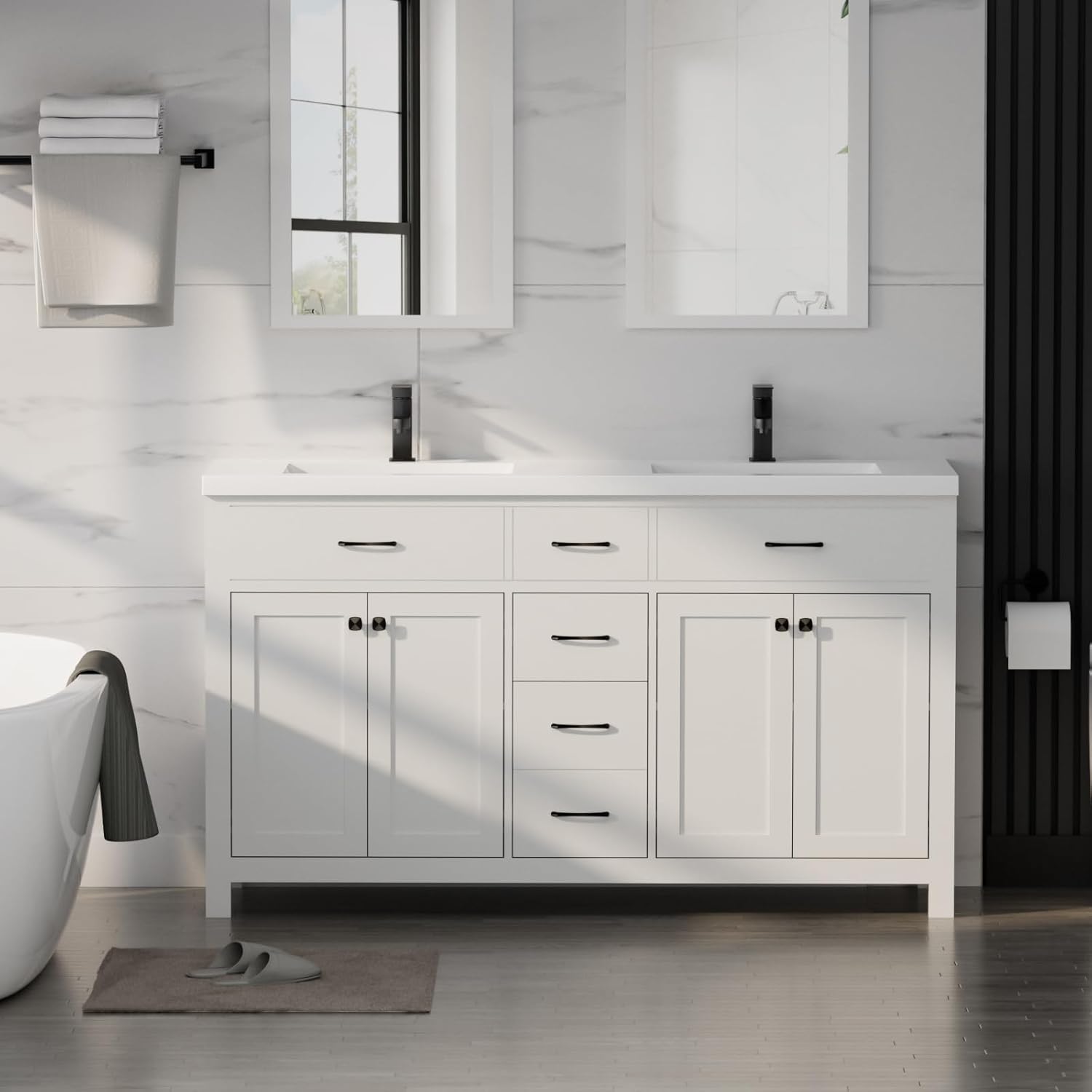 LUCKWIND 60 Inch Bathroom Vanity Review: Pros & Cons Worth Buying? 1 luckwind 60 inch bathroom vanity review,luckwind 60 inch vanity review and rating,luckwind bathroom vanity review pros cons,luckwind double sink vanity review honest opinion,luckwind 60 vanity review verdict,luckwind 60 inch bathroom vanity with sink review — full unboxing showing every item included